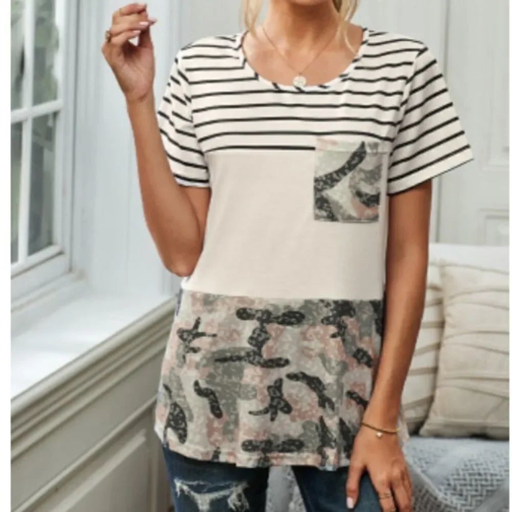 Camo Colorblock Pocket Tee - Picture 6 of 7